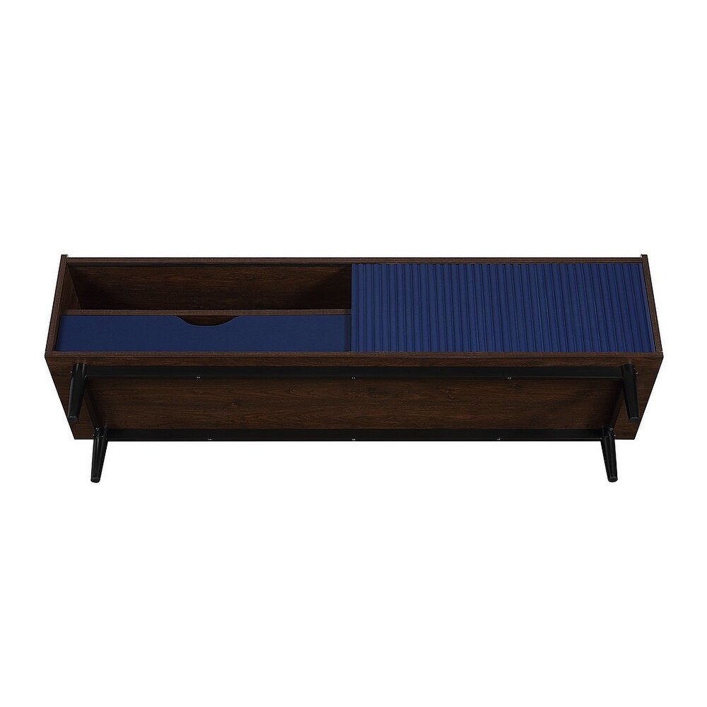 Manhattan Comfort Duane 59.25 In. Modern Ribbed Media Cabinet Console