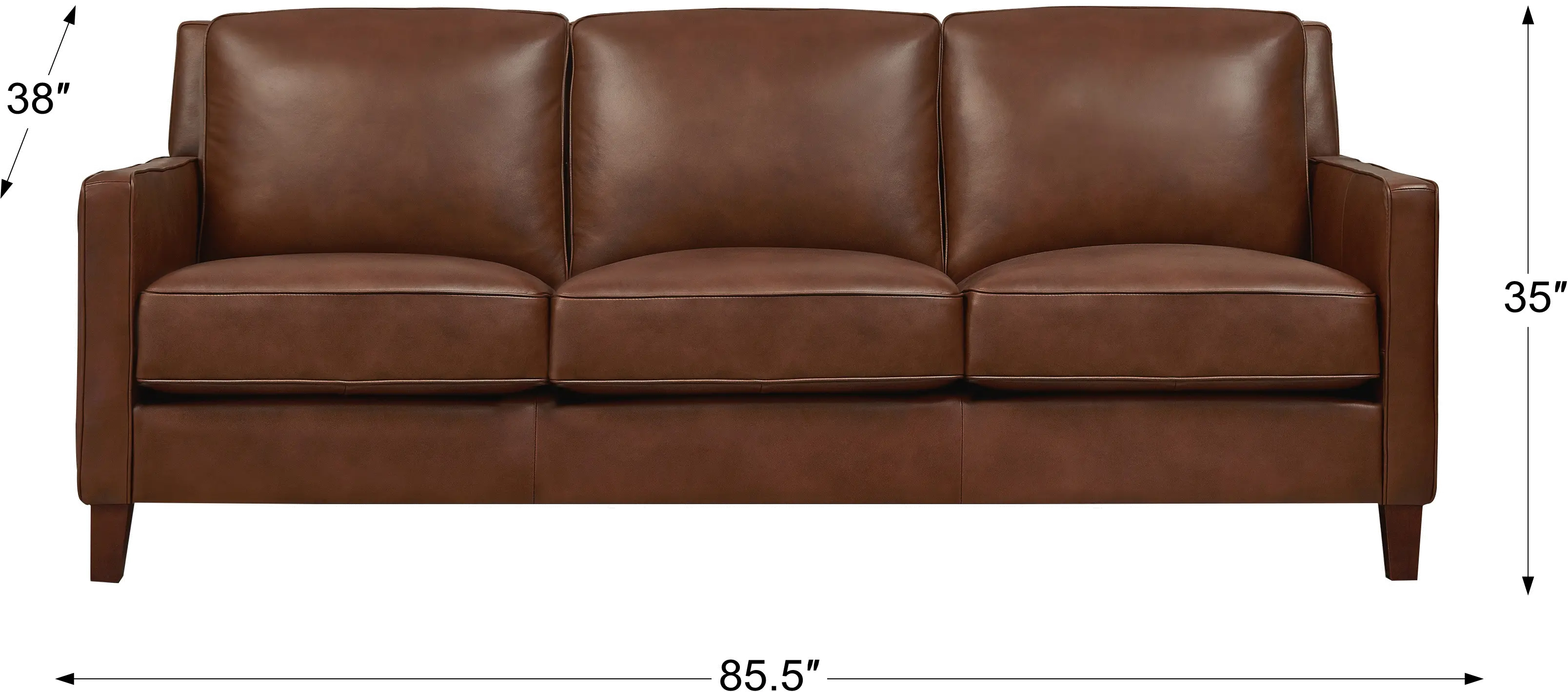 New Haven Brown Leather 2 Piece Sofa and Loveseat Set - Amax Leather