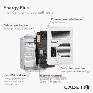 Cadet Wall Heater Electric Energy Plus Assembly with Stat 1600-Watt1500-Watt1000-Watt 240-Volt208-Volt120-Volt CE163T