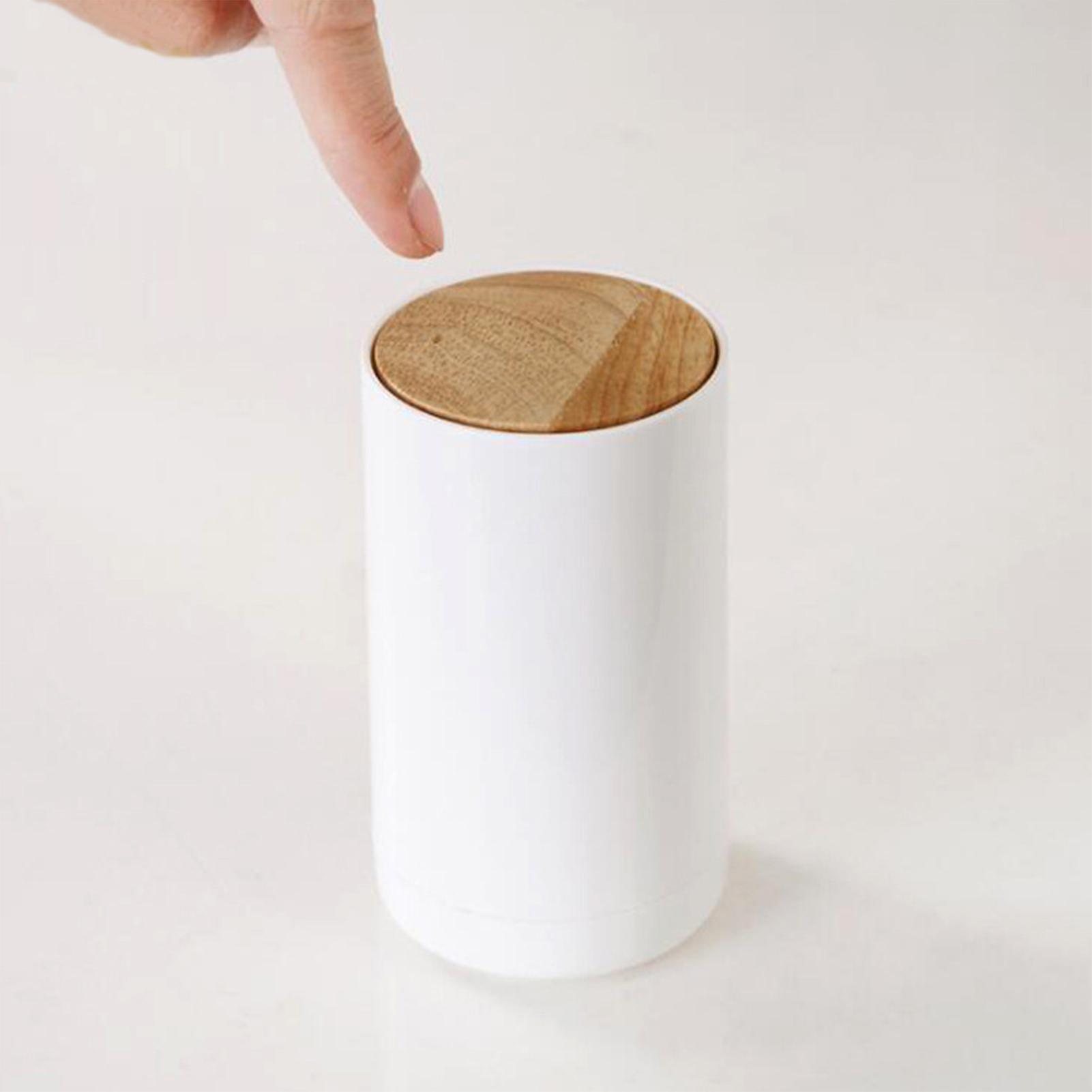 White Pop-up Cotton Swabs Holder Toothpick Dispenser