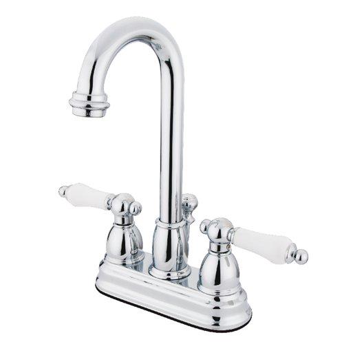 Kingston Brass KB3612PL 4-Inch Centerset Lavatory Faucet， Polished Brass