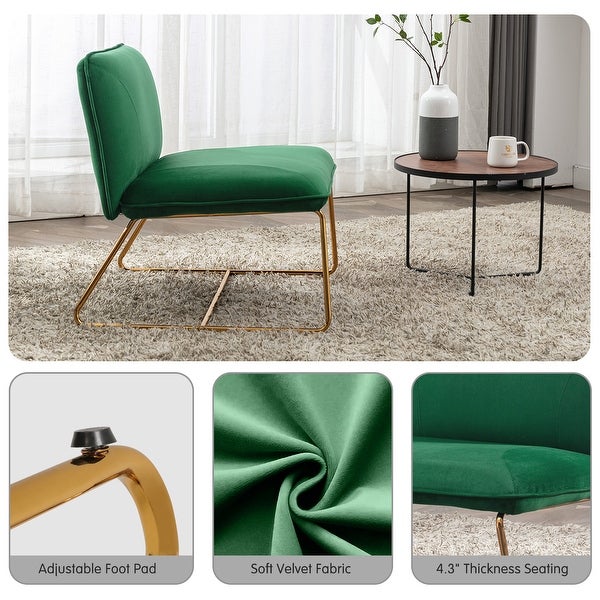 Armless Accent Chair Mid Century Modern Chair for Bedroom Guest Room