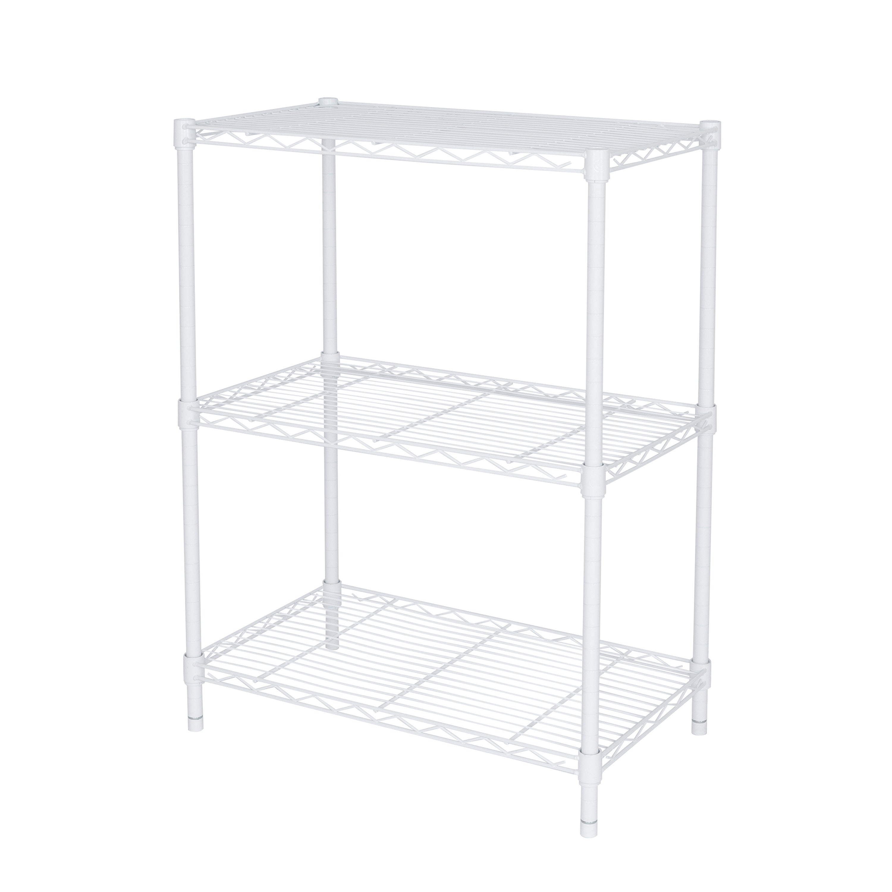 Hyper Tough 3-Tier Multipurpose Wire Shelving Rack, White Color, 750lbs Load Capacity