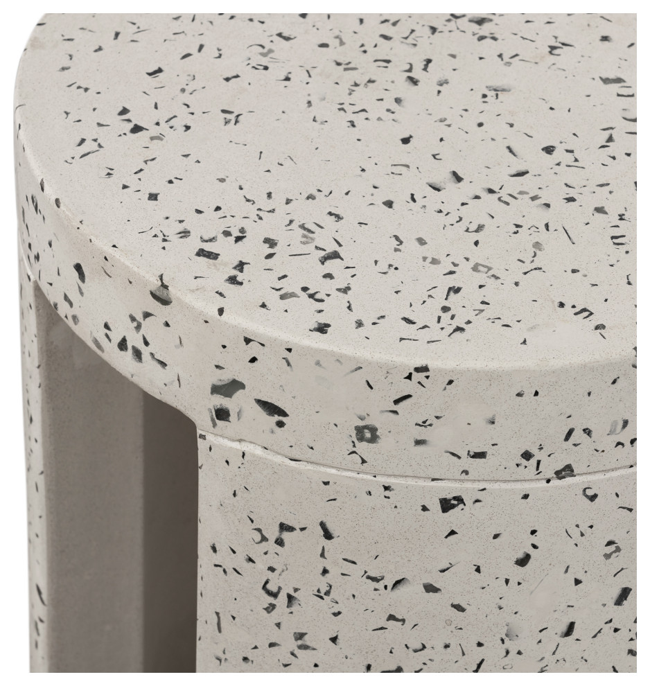 15 Inch Outdoor Stool White Contemporary Moe  x27s Home   Transitional   Outdoor Side Tables   by Sideboards and Things  Houzz