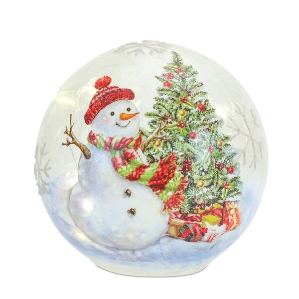 LED Snowman and Tree Globe (Set of 2)