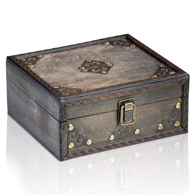 Wooden Durable Wooden Treasure Chest With Lock