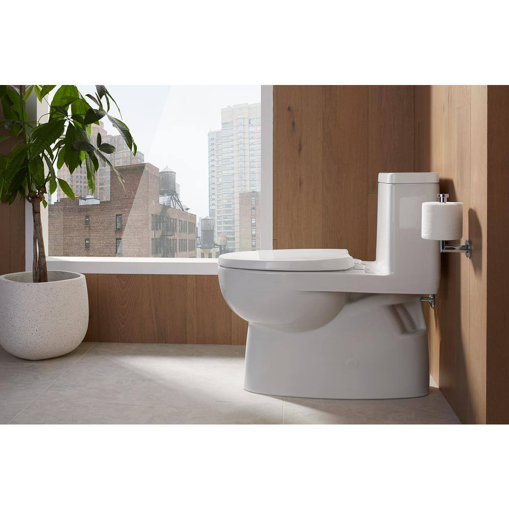 KOHLER Reach 16.5 in. H 1-piece 1.28 GPF Single Flush Elongated Toilet in White (Seat Included) K-78080-0