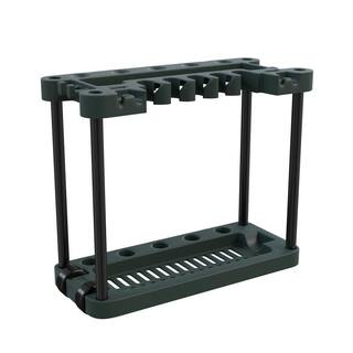 Stalwart Green 2-Tier Rolling Plastic Garage Storage Shelving Unit (14 in. W x 29 in. H x 34 in. D) M220006