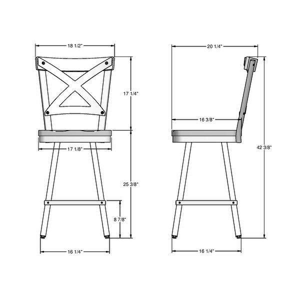 Amisco Jasper Swivel Counter and Bar Stool with Distressed Wood Seat