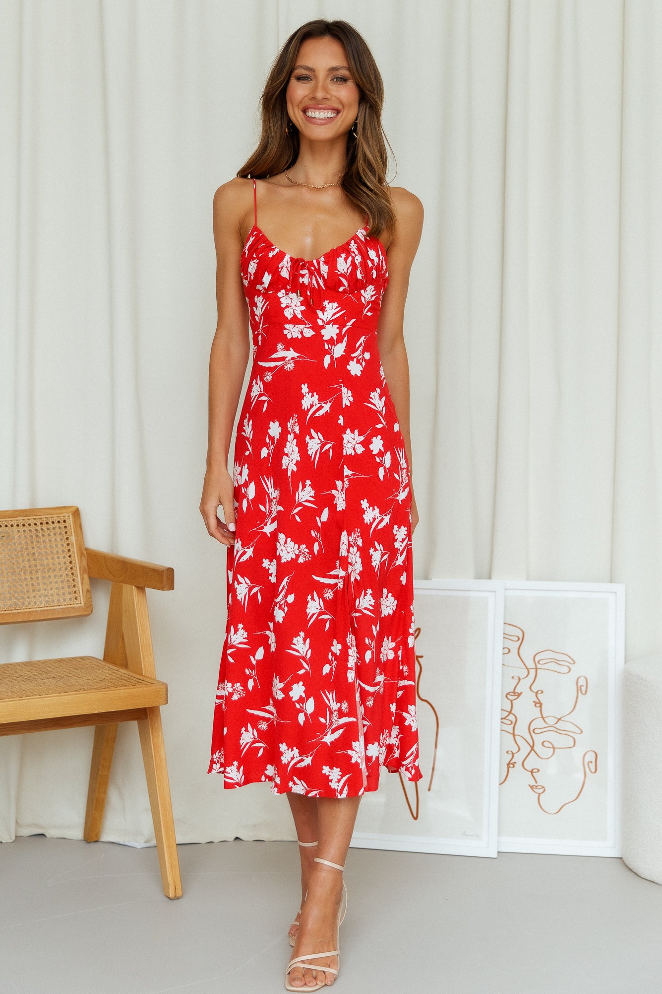 Sprinkle Love Midi Dress Red