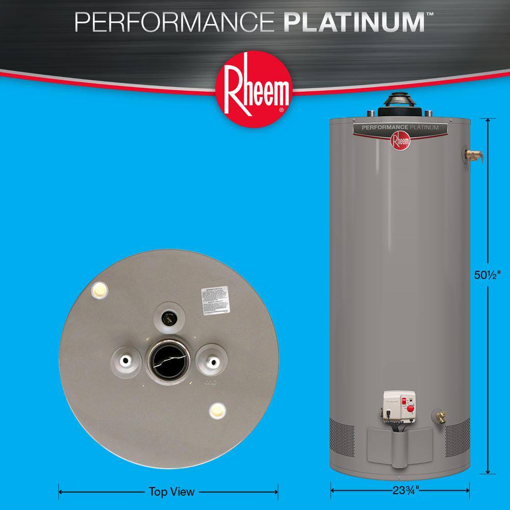 Rheem Performance Platinum 50 Gal. Short 12 Year 40000 BTU Natural Gas Powered Damper Water Heater XG50S12DM40U0