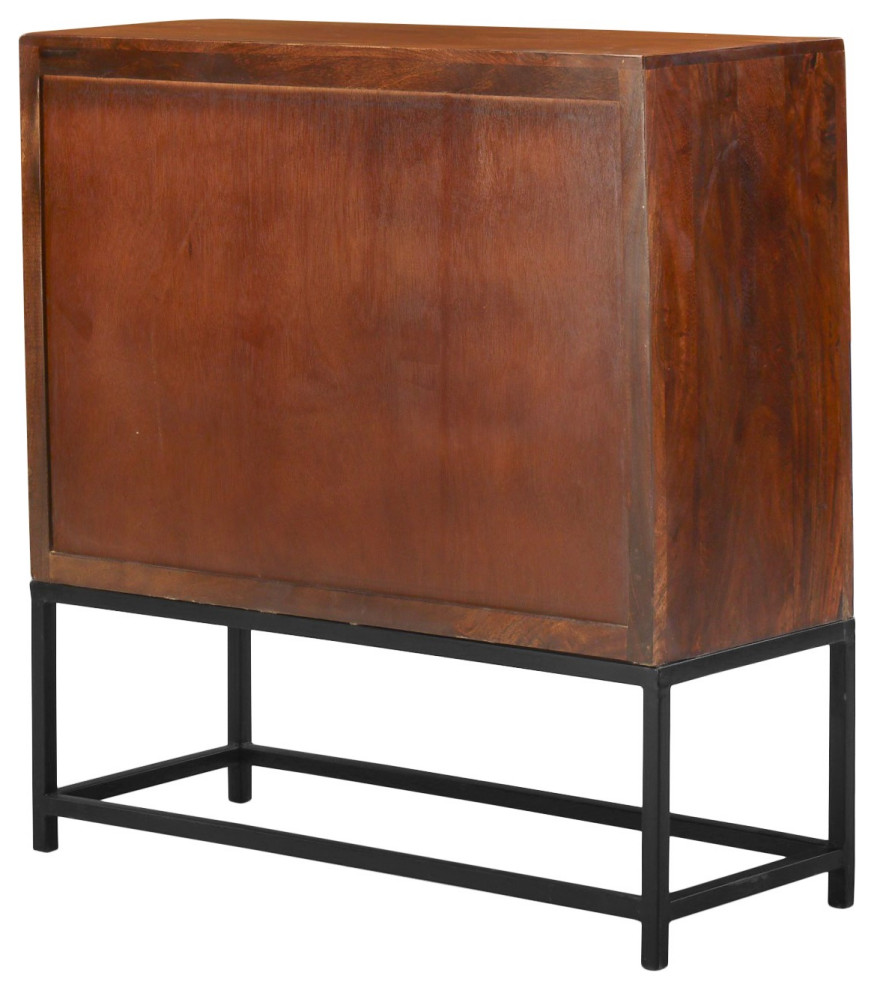 Reclaimed Solid Wood 2 Doors Accent Cabinet On Stand   Industrial   Accent Chests And Cabinets   by Sideboards and Things  Houzz