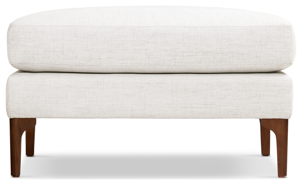 Poly and Bark Mateo Fabric Ottoman in Seashell White   Contemporary   Footstools And Ottomans   by Edgemod Furniture  Houzz