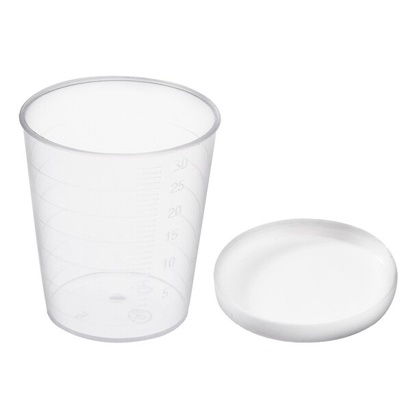 10pcs Kitchen Laboratory 30mL Plastic Graduated Measuring Cup w Cap - 30mL 10 pcs