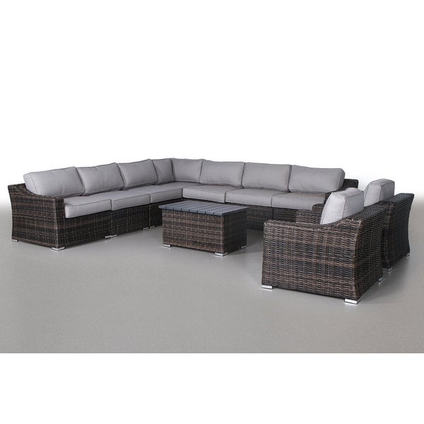 10 Piece Sectional Seating Group with Cushions - Overstock - 27901266