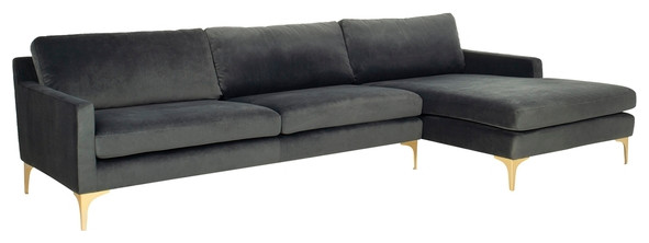 Safavieh Couture Brayson Chaise Sectional Sofa   Midcentury   Sectional Sofas   by Safavieh  Houzz