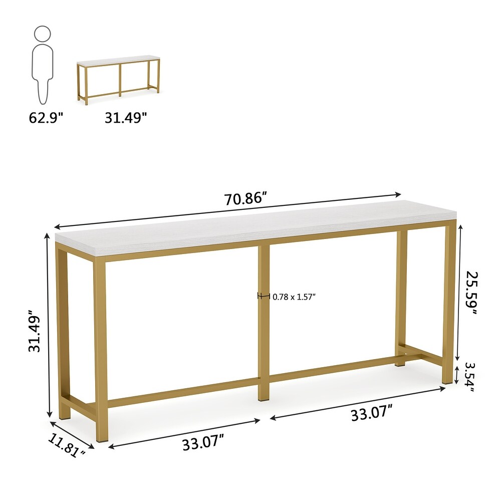 Extra Long Sofa Couch Console Table  71inch Narrow Entryway Hallway Table