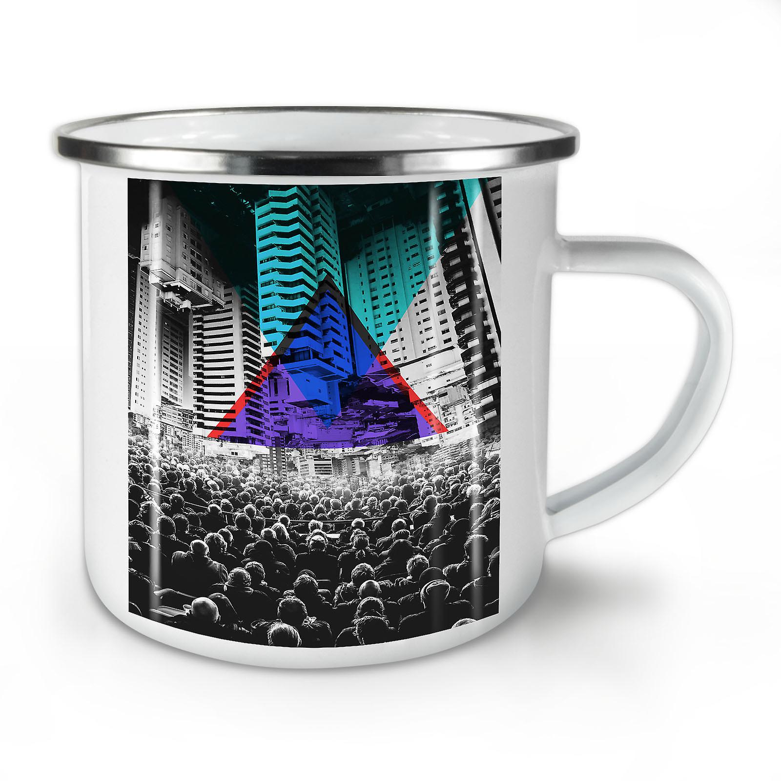 Urban Crowd Street City NEW WhiteTea Coffee Enamel Mug10 oz | Wellcoda