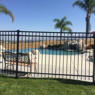 US Door and Fence Pro Series 4.84 ft. H x 7.67 ft. W Black Steel Adjustable Fence Panel FHF3R92X58US