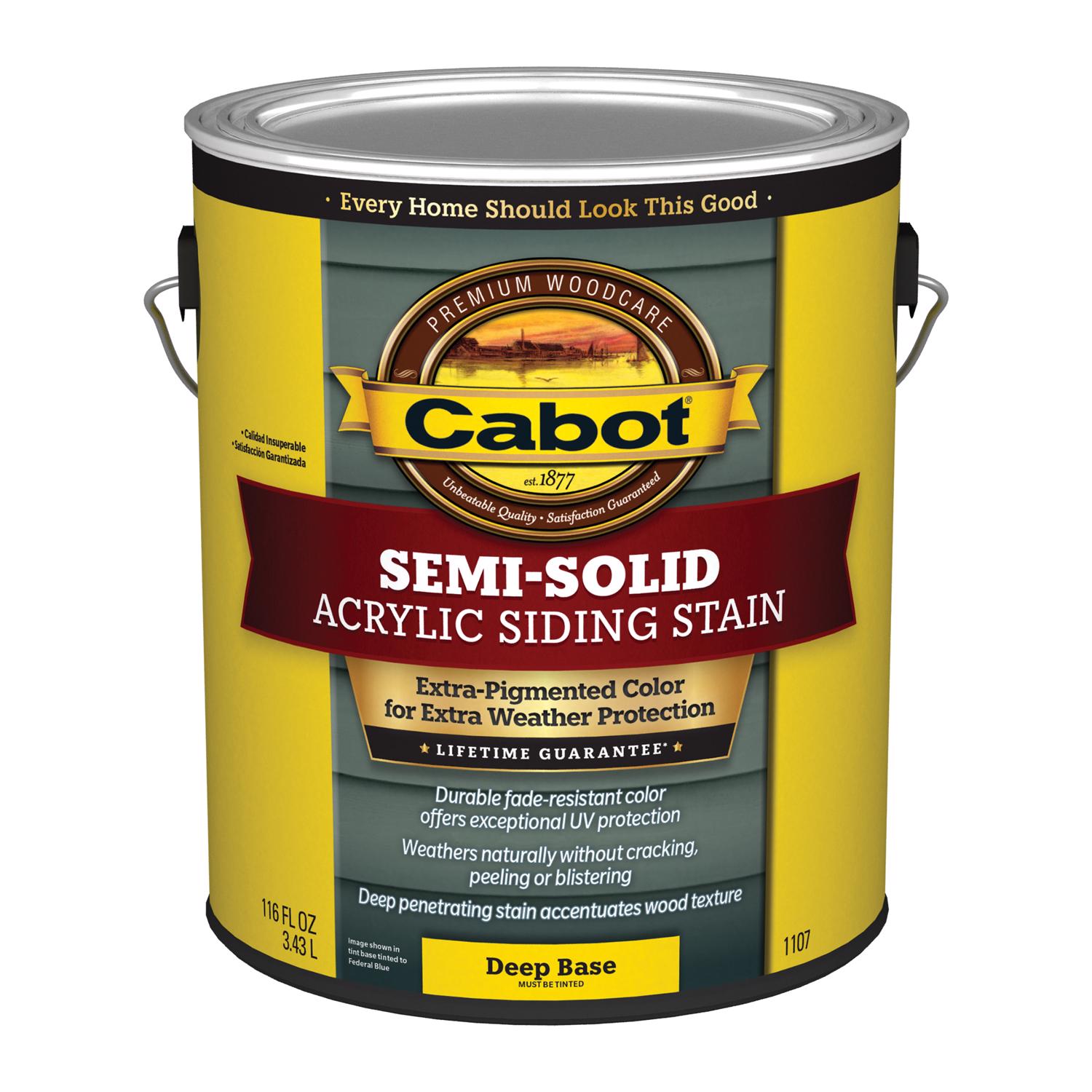 Cabot Semi-Solid Acrylic Semi-Solid Tintable Deep Base Acrylic Siding Stain 1 gal