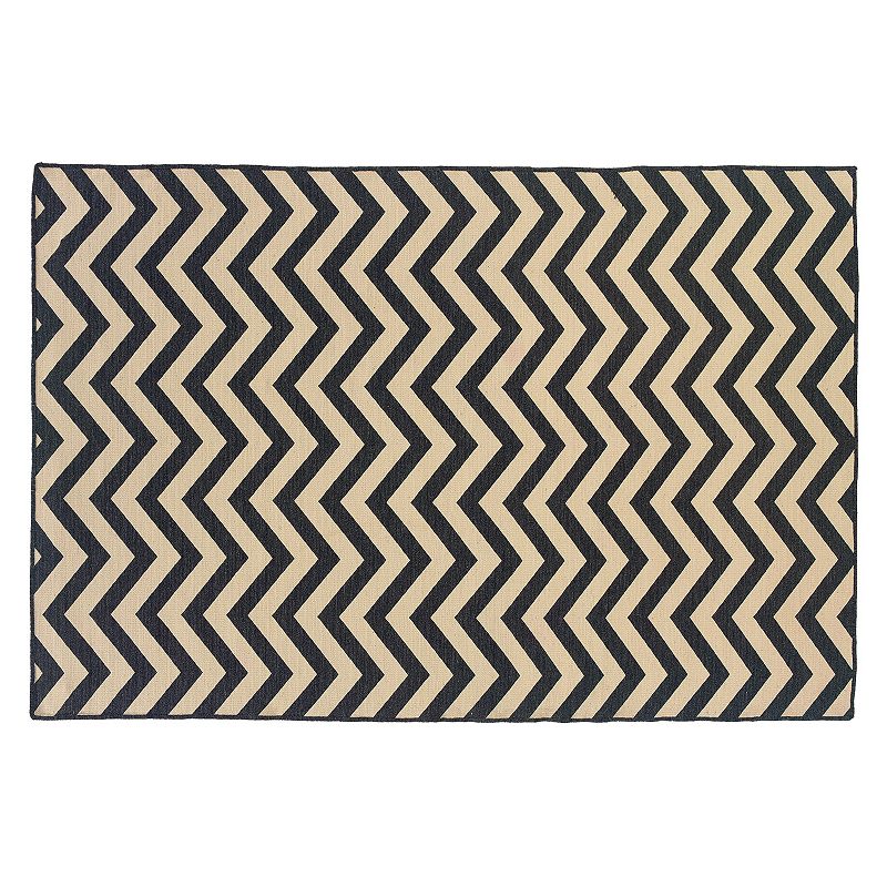 Linon Salonika Chevron Reversible Wool Rug - 5' x 8'