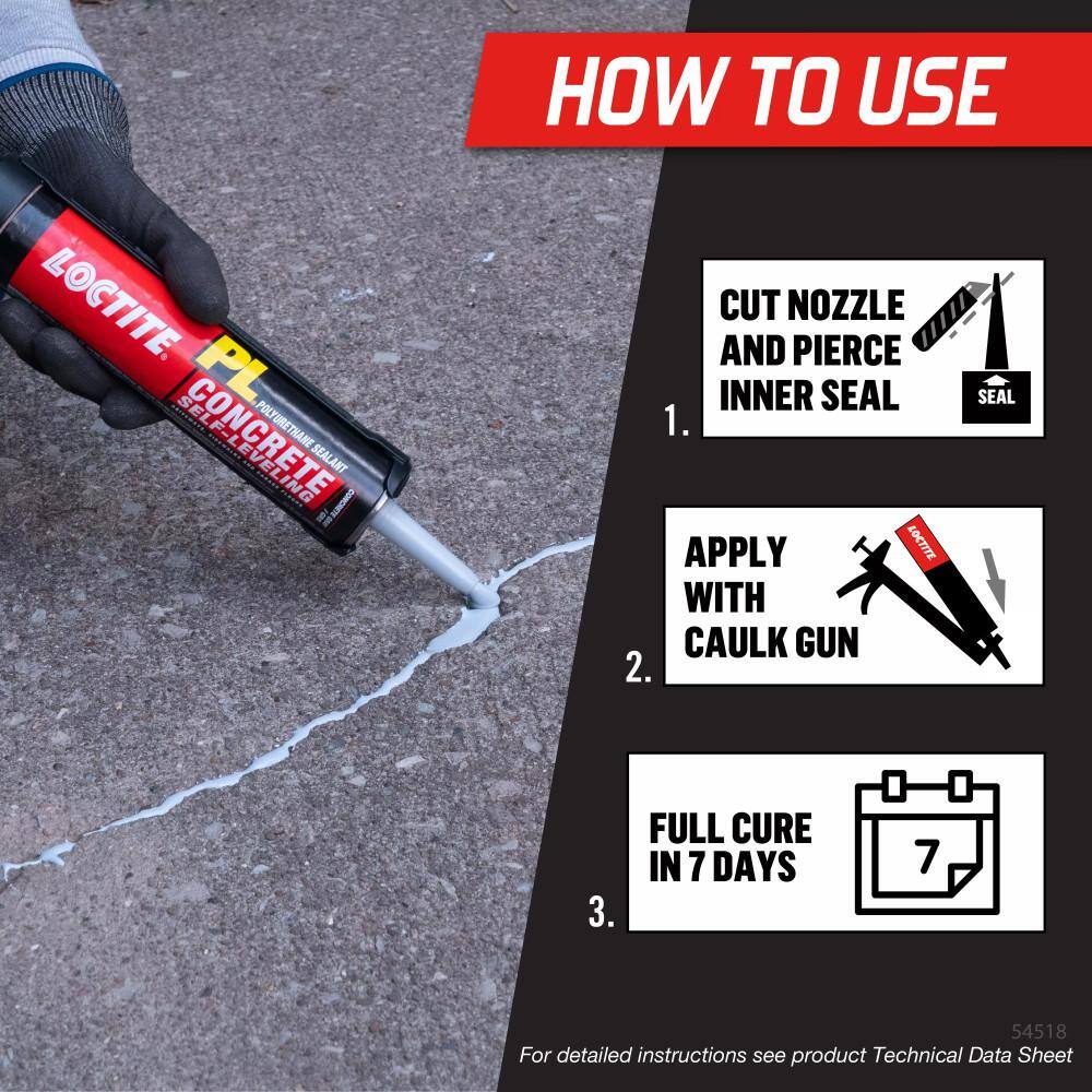 LOCTITE PL 28 oz. Gray Self-Leveling Concrete Sealant 1618172