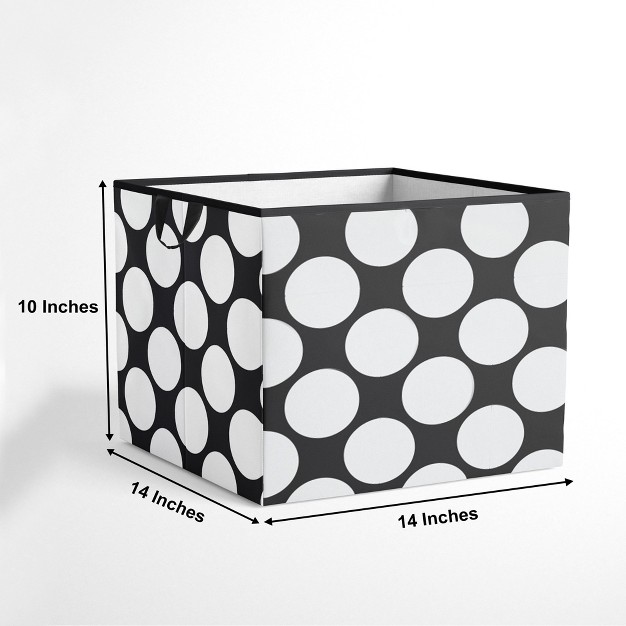 Bacati Dots pin Stripes Black white Storage Box Large