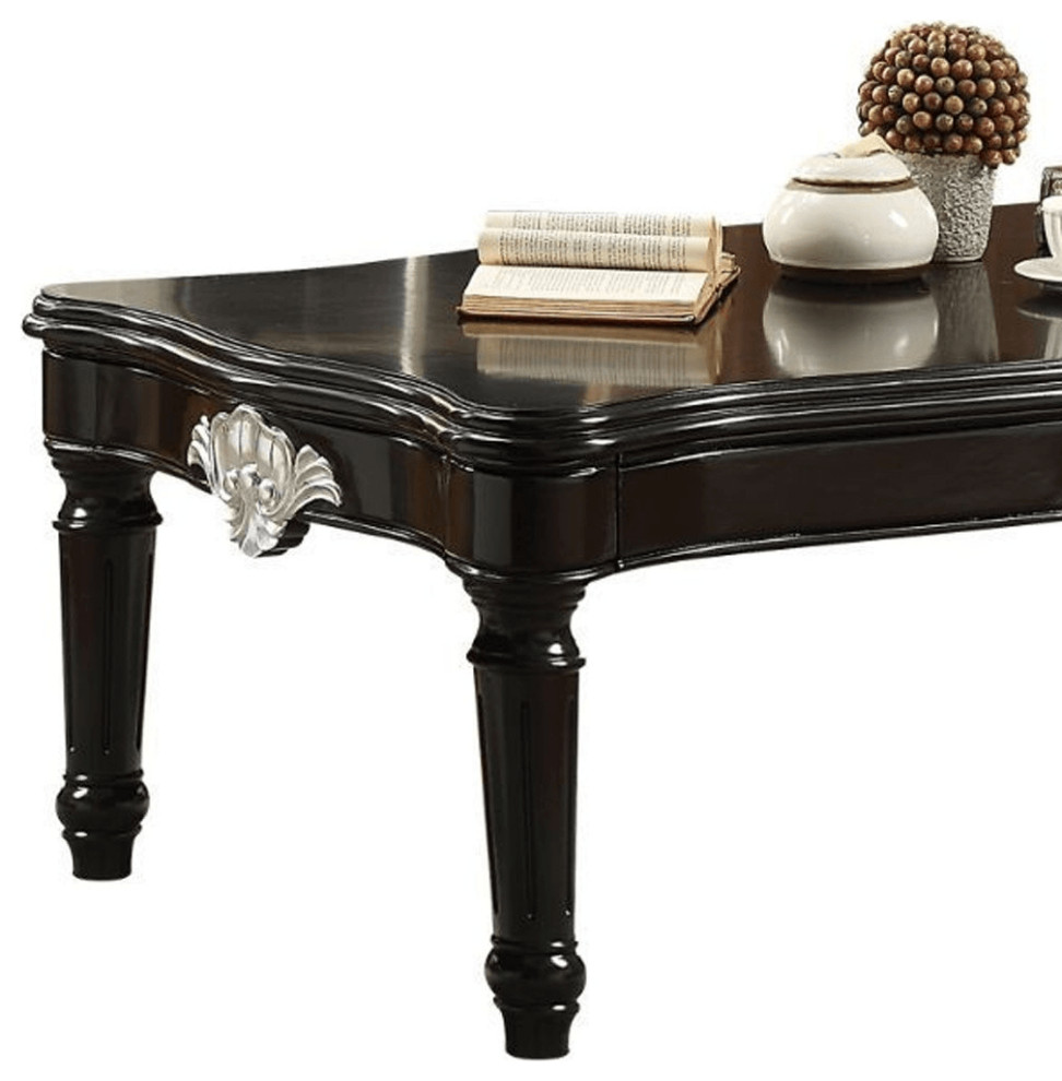 55 quotBlack Rectangular Coffee Table   Coffee Tables   by HomeRoots  Houzz