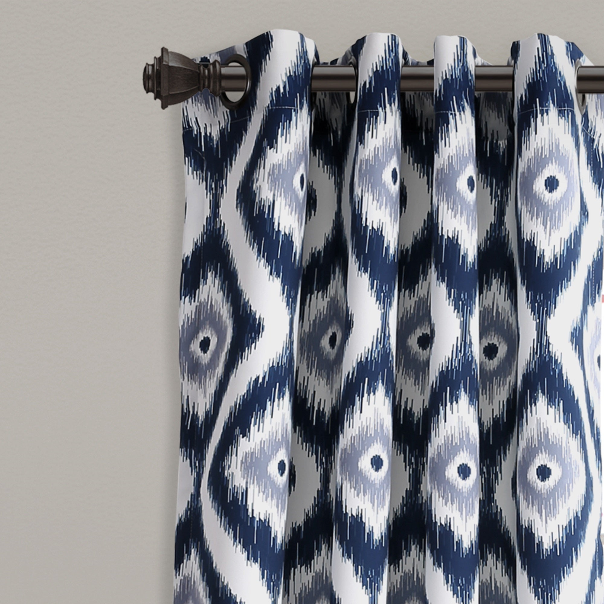 Diamond Ikat Room Darkening Window Curtain Set