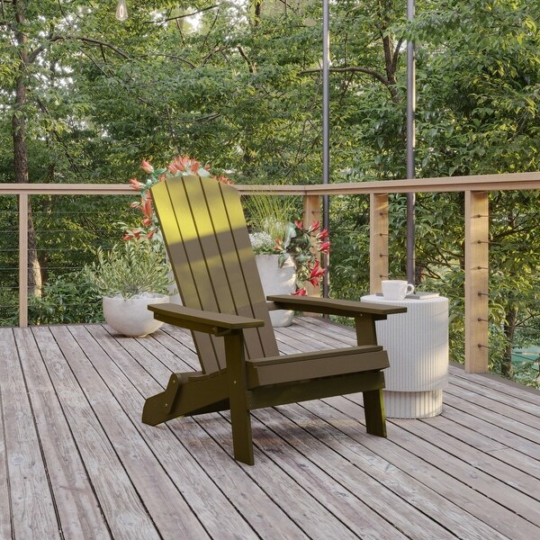 Polyresin Folding Adirondack Indoor/Outdoor Patio Chair (Set of 4)