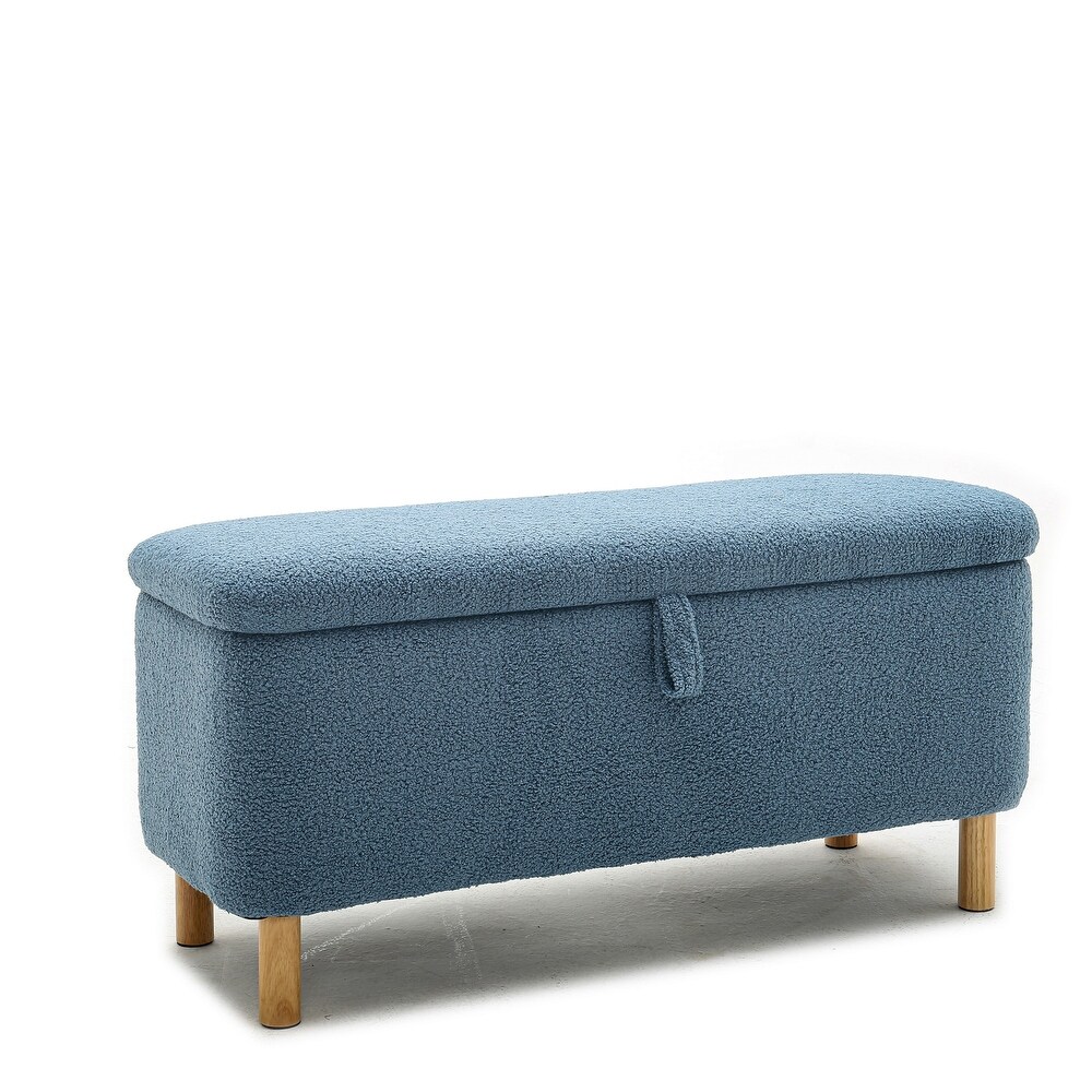 Boucle Upholstered Foot Stool Storage Bench / Entryway Benchs