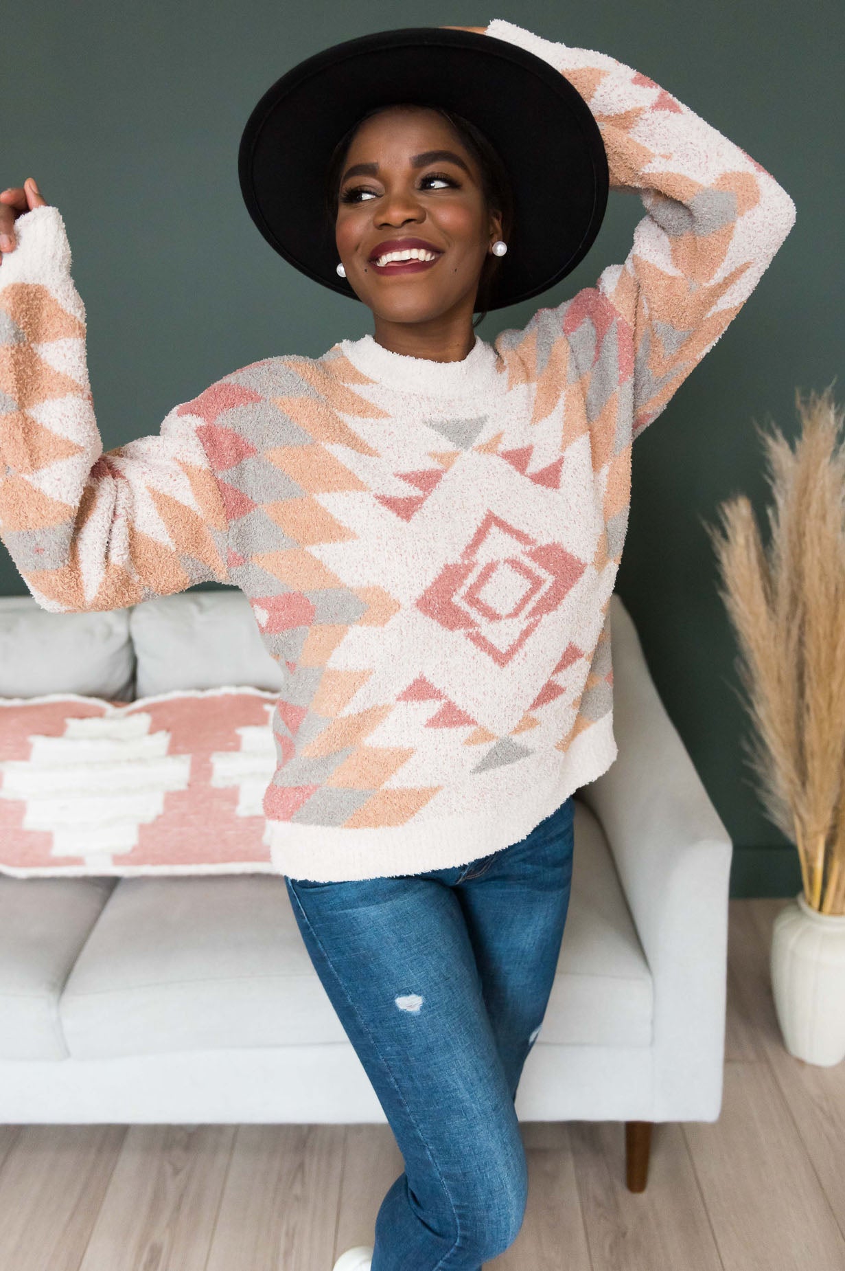 Happy Days Modest Aztec Sweater