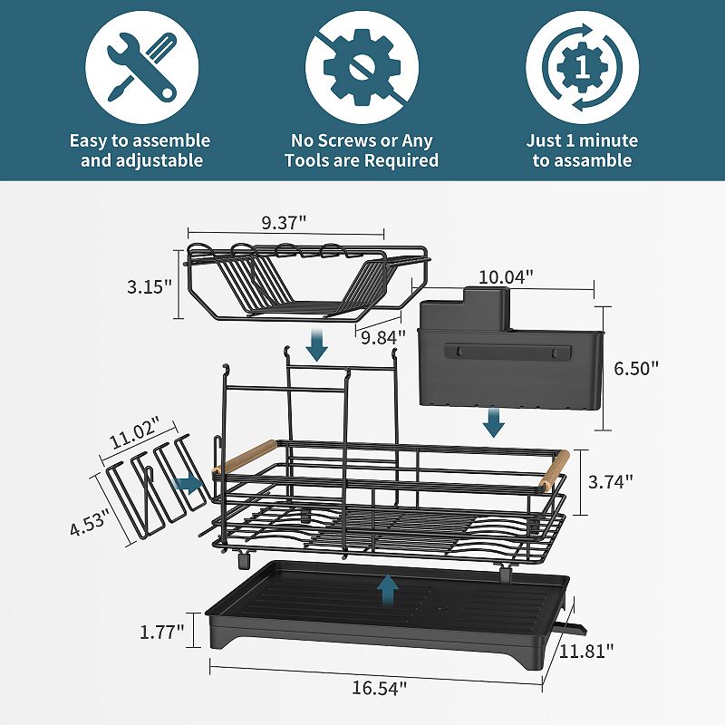 Double-layer Bamboo Dish Rack