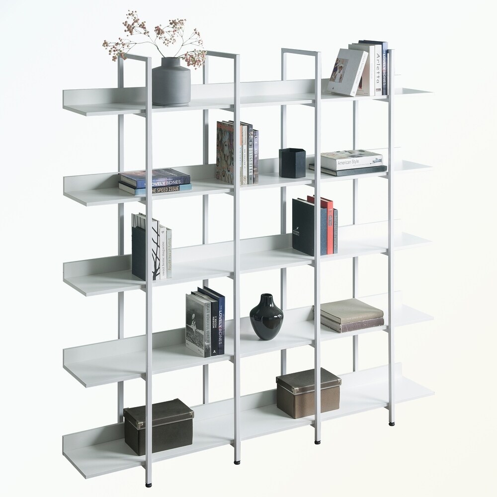 5 Tier Bookcase with Metal Frame  MDF Board