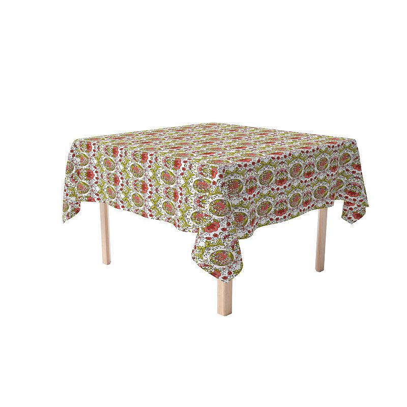 Square Tablecloth， 100% Cotton， 52x52， Floral 3