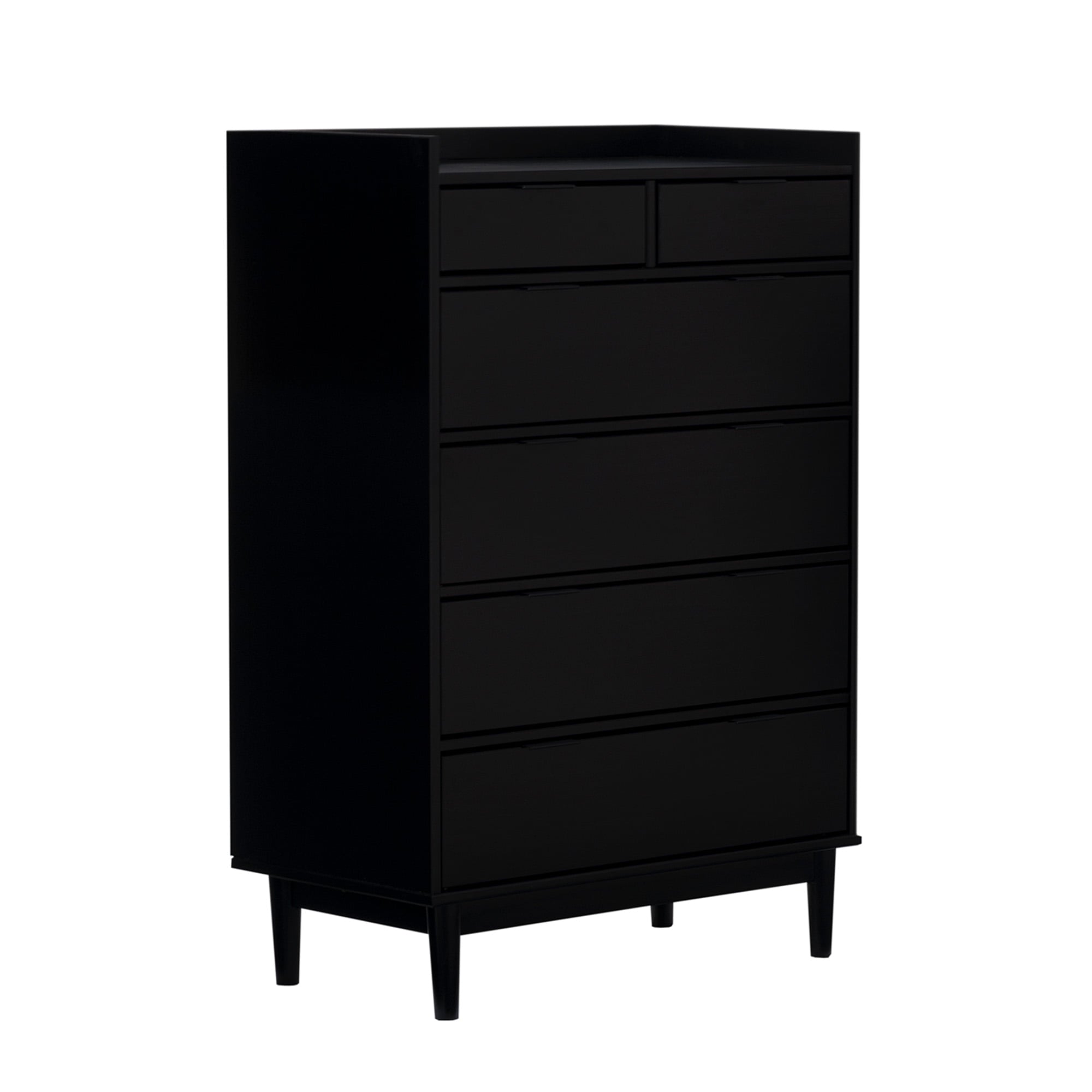 Manor Park Mid-Century Modern 6-Drawer Wood Dresser, Solid Black