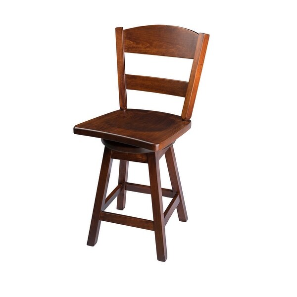 Swivel Urban Bar Stool with Classic Back in Maple Wood