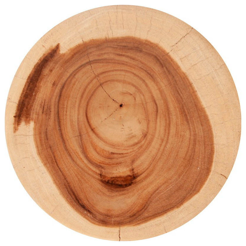 Chamcha Wood Side Table  Round   Rustic   Side Tables And End Tables   by HedgeApple  Houzz