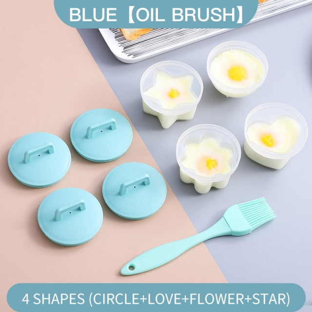 4 Pcs/Set Cute Egg Cooker Tools With Plastic  Brush