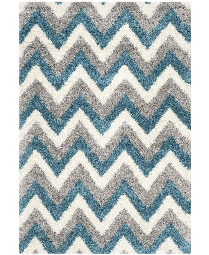 Safavieh Shag Kids SGK568 Ivory and Blue 4 x 6 Area Rug