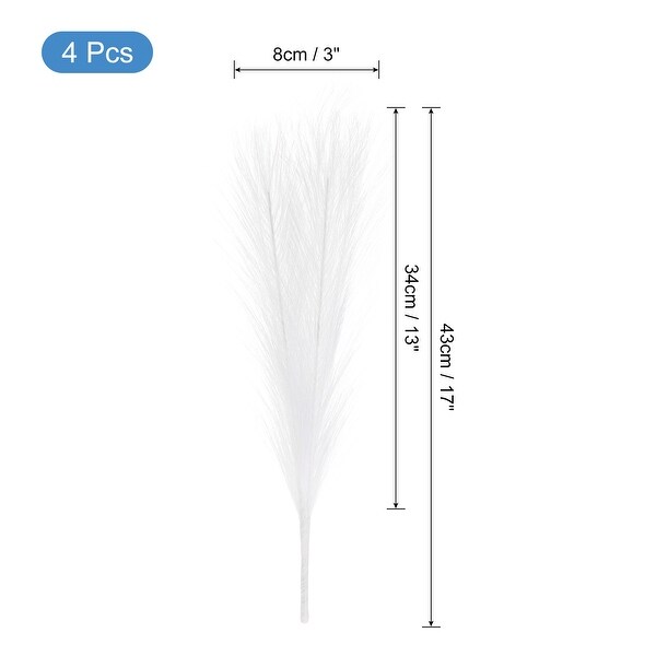 4pcs Faux Pampas Grass 17 Inch 6 Stem Artificial Grass for Decor