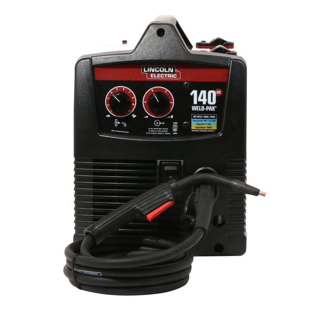 Lincoln Electric Weld-Pak 140 Amp MIG and Flux-Core Wire Feed Welder 115V Aluminum Welder with Spool Gun sold separately K2514-1