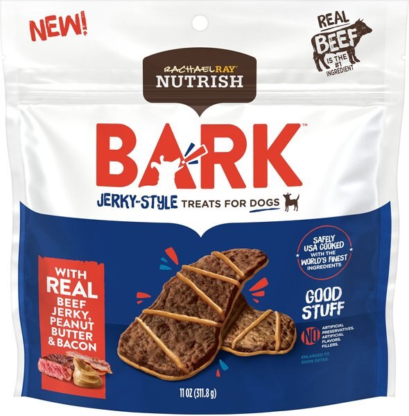 Rachael Ray Nutrish Bark Jerky-Style Peanut Butter and Bacon w/Real Beef Jerky Dog Treat