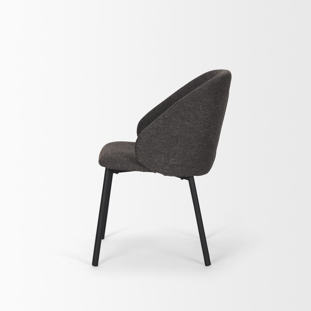 Shannon Dining Chair w/ Gray Fabric   Matte Black Metal