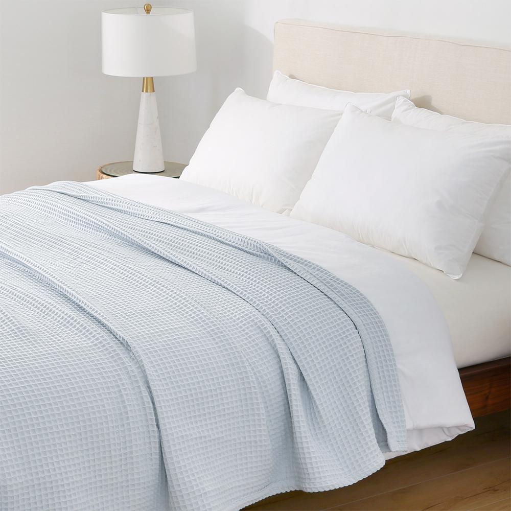 Berkshire Blue Organic Cotton Waffle Blanket Twin