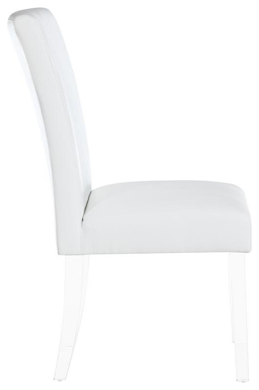 Curved Flare Back Parson Chair   Set Of 2  White   Contemporary   Dining Chairs   by VirVentures  Houzz