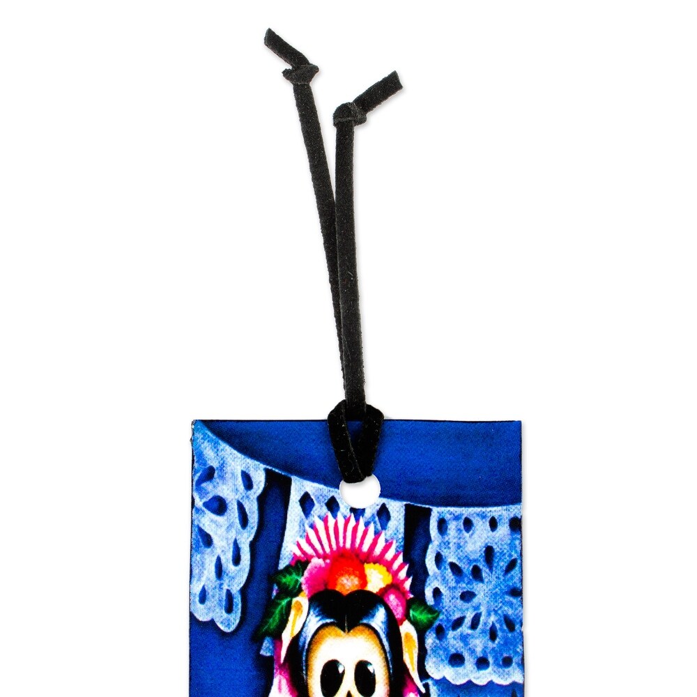 Novica Handmade Catrina Decoupage Bookmark
