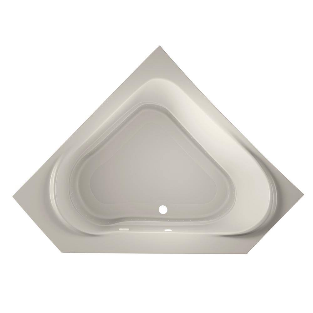 JACUZZI CAPELLA PURE AIR 60 in. Acrylic Neo Angle Oval Corner Drop-In Air Bath Bathtub in Oyster CAP6060ACR2XXY