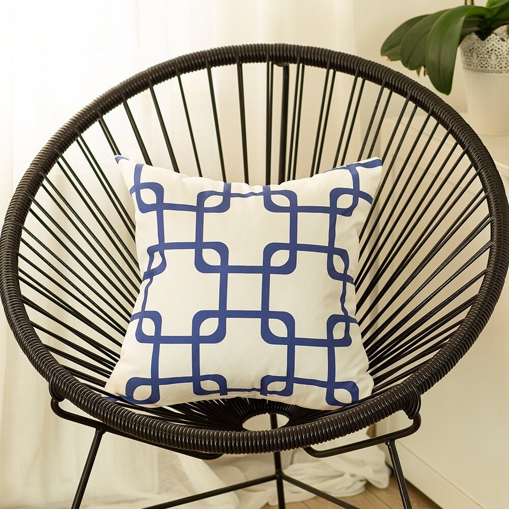 Carson Carrington Geometric Blue Squares 18 inch Throw Pillow Cover