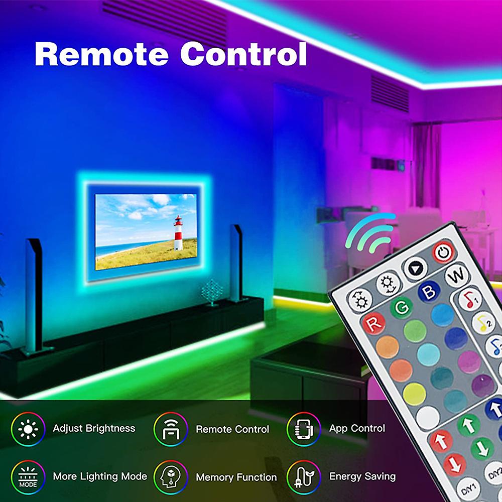 Led Strip Lights 100ft Smart Light Strips With App Control Remote， 5050 Rgb Led Lights